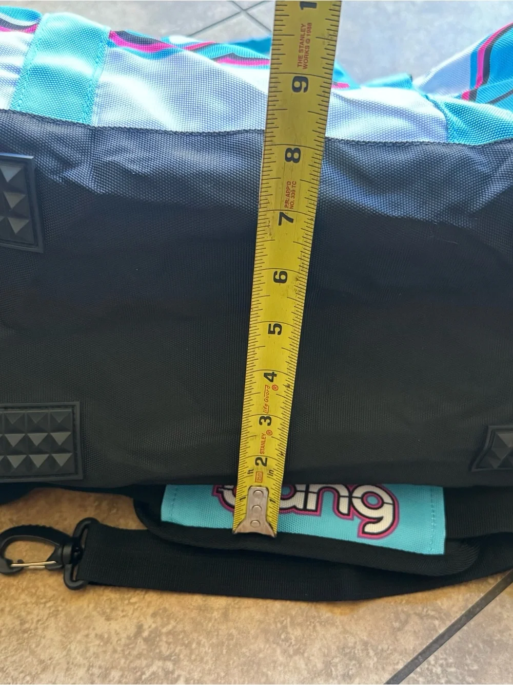 Bang Energy Teal and White Mini Duffel Bag with Shoulder Strap